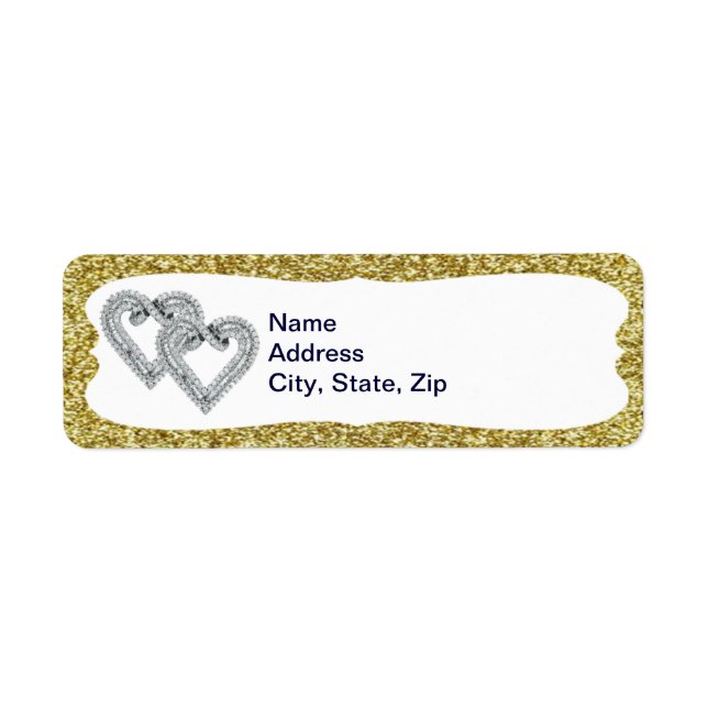 Gold Glitzer Diamond Hörmarke Labels (Vorne)