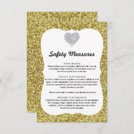 Gold Glitzer Diamond - Maßnahmen zur Herzsicherhei Begleitkarte