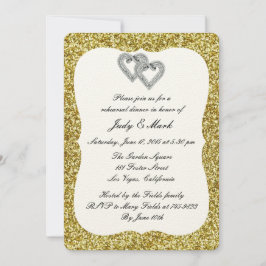 Gold Glitzer Diamond Probe Abendessen Einladung