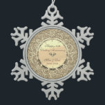 Gold Glitzer Diamonds 50. Hochzeitstag Schneeflocken Zinn-Ornament<br><div class="desc">Eleganter goldener Glitzer blumengeschmückte Wirbel 50. Hochzeitstag Schmuck.</div>