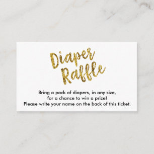 Gold Glitzer Diaper Raffel Ticket Begleitkarte