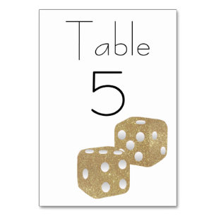 Gold Glitzer Dice Tischnummer