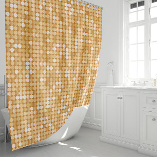 Gold Glitzer Disco Ball Duschvorhang