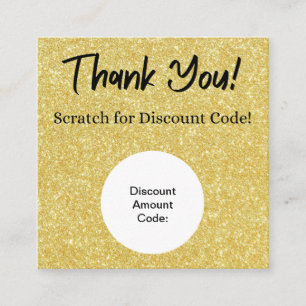 Gold Glitzer Discount Scratch Off Danke Card Quadratische Visitenkarte