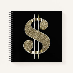 Gold-Glitzer-Dollarkurs Notizbuch