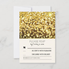 Gold Glitzer dots Vintage Hochzeit RSVP Karten