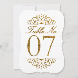 Gold Glitzer Effect Wedding Tischnummer Card (07)