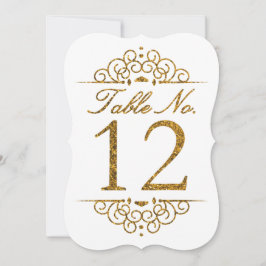 Gold Glitzer Effect Wedding Tischnummer Card (12)