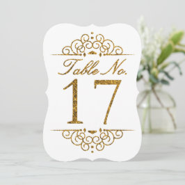 Gold Glitzer Effect Wedding Tischnummer Card (17)