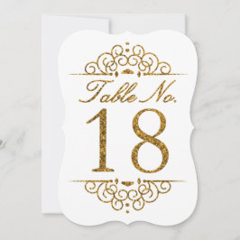 Gold Glitzer Effect Wedding Tischnummer Card (18)