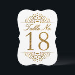 Gold Glitzer Effect Wedding Tischnummer Card (18)<br><div class="desc">Gold Glitzer Effect Wedding Tischnummer Card (18) ANZEIGEN TISCHNUMMER KARTEN</div>