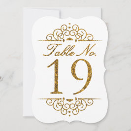 Gold Glitzer Effect Wedding Tischnummer Card (19)