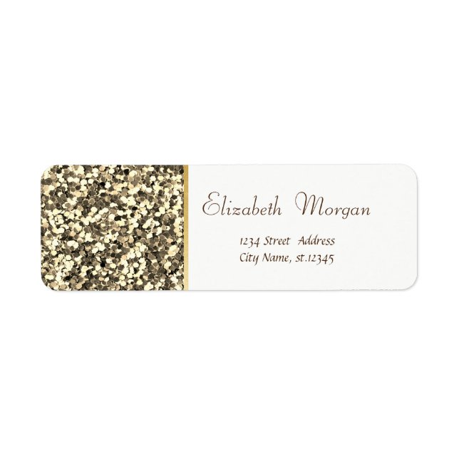 Gold-Glitzer, einfach, weiß (Vorne)