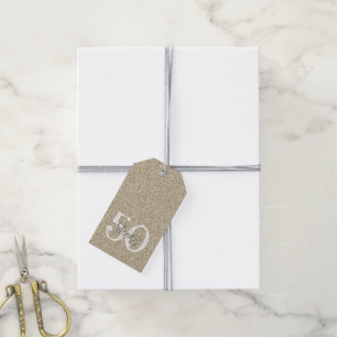 Gold Glitzer Elegant 50 Jahre Geburtstag Geschenkanhänger
