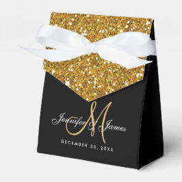 Gold Glitzer Elegante Wedding Favor Box Geschenkschachtel