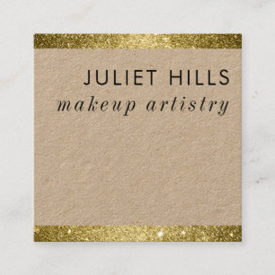 Gold Glitzer Equed Square Business Card Quadratische Visitenkarte