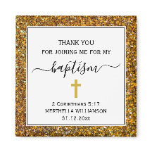 Gold Glitzer ERWACHSENER BAPTISM Vielen Dank
