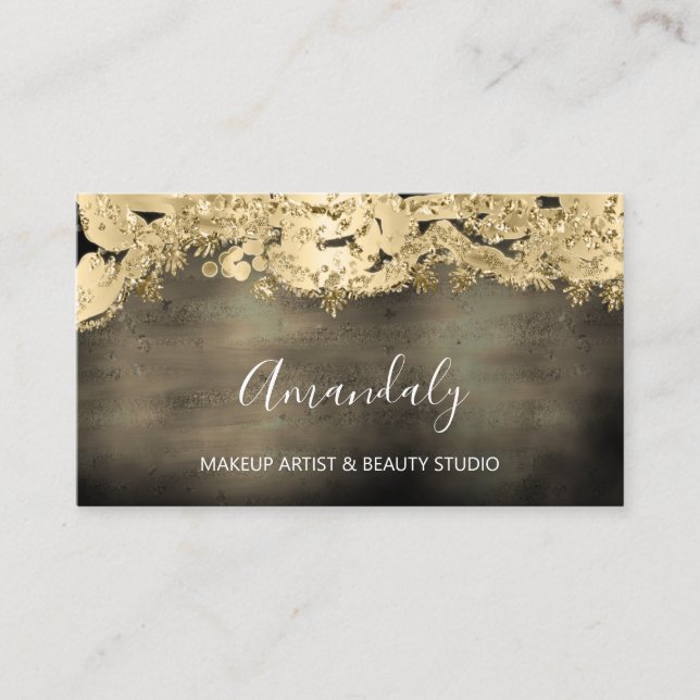 Gold Glitzer Event Planner Fashion Shop Black Visitenkarte (Vorderseite)