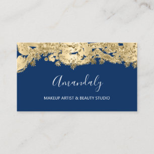 Gold Glitzer Event Planner Stylist Blue Navy Visitenkarte