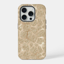 Gold Glitzer Extravagant Cheetah Pattern