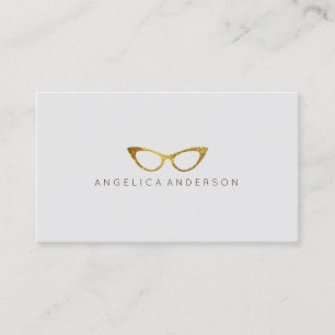 Gold Glitzer Eye Glasses Business Card Visitenkarte