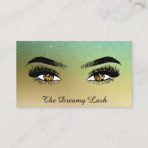 *~* Gold Glitzer Eyes Lashes QR Brows Extensions Visitenkarte
