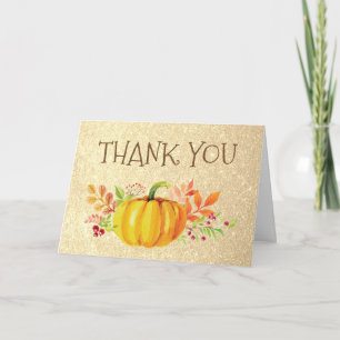 Gold Glitzer Falten Pumpkin Fall Danke Karte