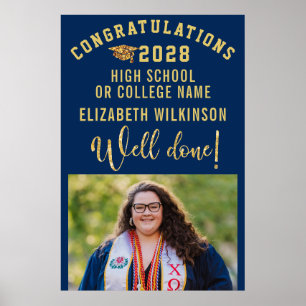 Gold Glitzer Fett Foto Abschluss Poster