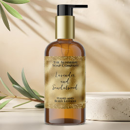 Gold Glitzer & Foil Kosmetik Flaschenetikett Rechteckiger Aufkleber