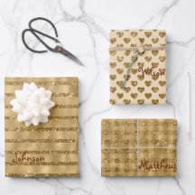 Gold Glitzer Foil Muster Mit Monogramm Weihnachten