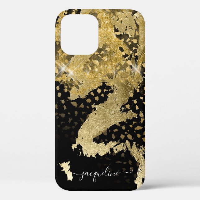 Gold Glitzer Foil Sparkle Chic Girl Name Case-Mate iPhone Hülle (Rückseite)