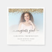 Gold Glitzer Foto 2024 Glückwunsch Abschluss