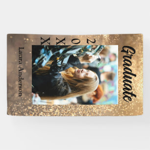 Gold Glitzer Foto Abschluss Namensklasse Banner
