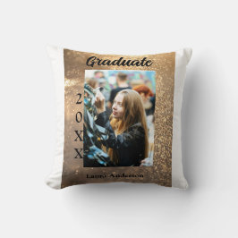 Gold Glitzer Foto Abschluss Namensklasse Kissen