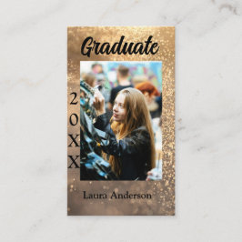 Gold Glitzer Foto Abschluss Namensklasse Visitenkarte