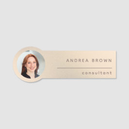 Gold Glitzer Foto Beruflich Individuelle Name Tag Namensschild