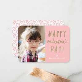 Gold Glitzer Foto Klassenzimmer Glücklicher Valent Mitteilungskarte