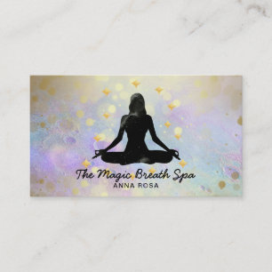 *~ Gold Glitzer Frau Yoga Meditation Mindfulness Visitenkarte