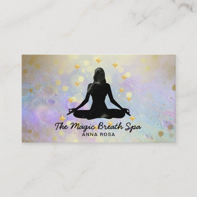 *~ Gold Glitzer Frau Yoga Meditation Mindfulness Visitenkarte (Vorderseite)