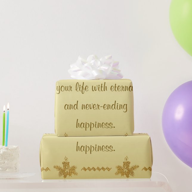 Gold Glitzer Frohe Weihnachten, Weihnachtsmann auf Geschenkpapier (Partygeschenke)