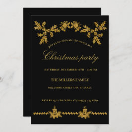 Gold Glitzer Frohe Weihnachten, Weihnachtsmann Einladung
