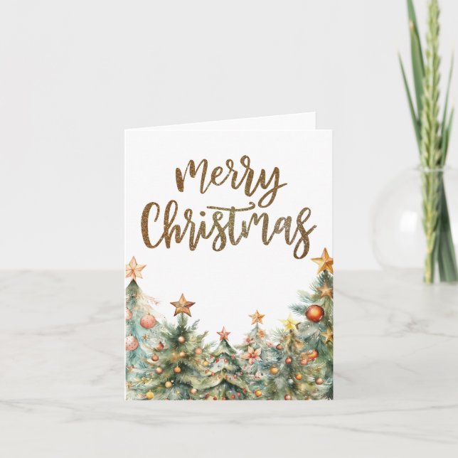Gold Glitzer Frohe Weihnachtskarte Karte (Vorderseite)