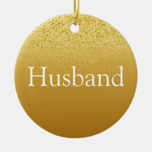 Gold Glitzer Fun Bestes Husband je Definition Keramik Ornament