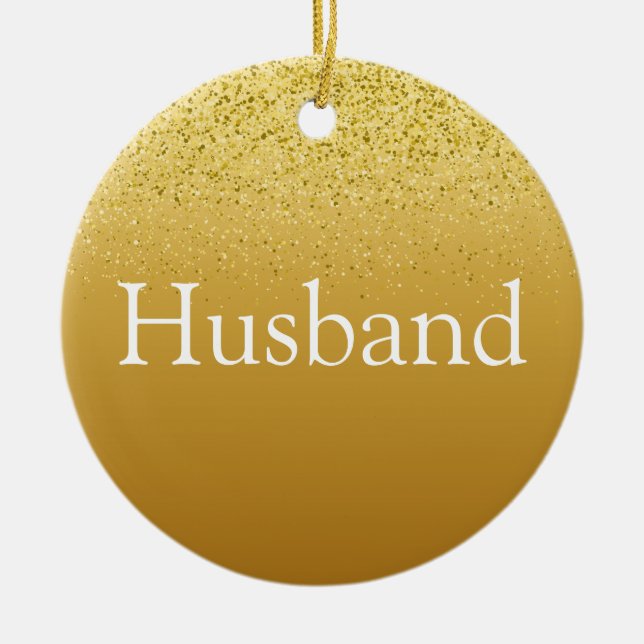 Gold Glitzer Fun Bestes Husband je Definition Keramik Ornament (Vorne)