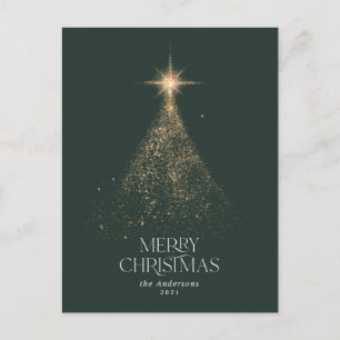 Gold Glitzer funkeln grün Weihnachtsfeiertag Feiertagspostkarte