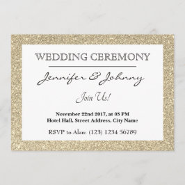 Gold Glitzer funkelnd gerahmt Einladung