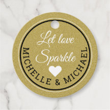 Gold Glitzer Gastgeschenk Hochzeit Lass Liebe Spar