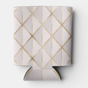 Gold Glitzer, geometrisches Rhombus Muster. Dosenkühler