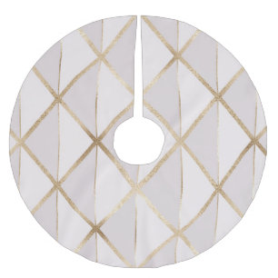 Gold Glitzer, geometrisches Rhombus Muster. Polyester Weihnachtsbaumdecke