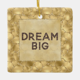 Gold Glitzer Giraffe Print Dream Keramikornament